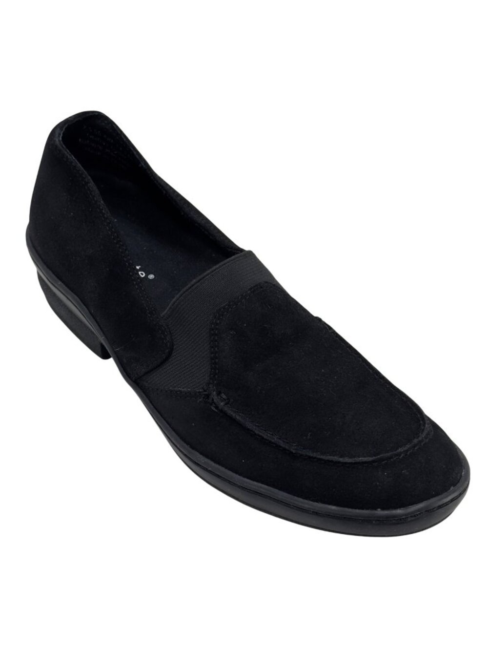DAVID TATE Women Black Suede Slip-On Loafers Comfortable Stretch Panels Size 7.5